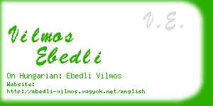 vilmos ebedli business card
